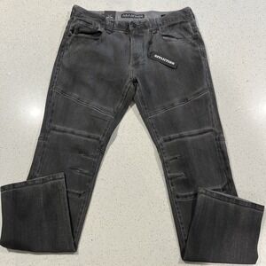 New Affliction Gage Jeans‎ Size 34/34 Mens Black Moto Denim Grunge NWT